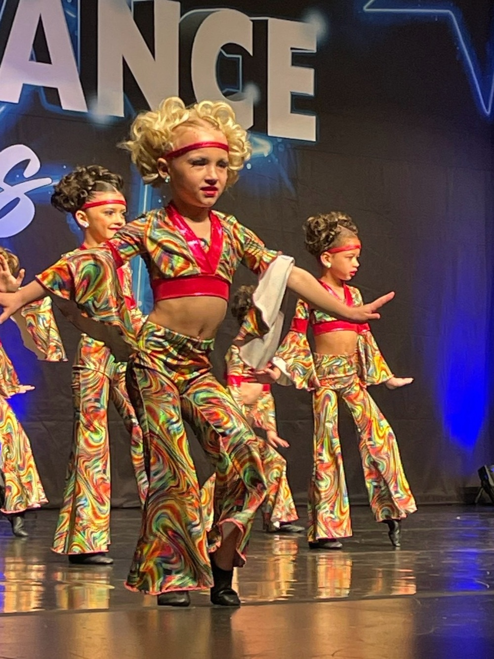 Kids' Multicolor Swirl Dance Costume Set - (Brand) extra small pumpers custom